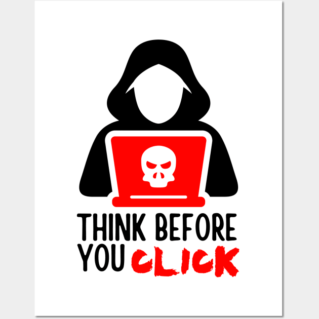 Think Before You Click Wall Art by oneduystore